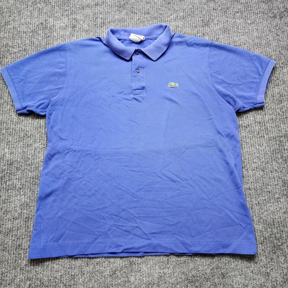 Lacoste‎ Mens Blue Short Sleeve Cotton Pique Polo Shirt Size 7 XL FA8713